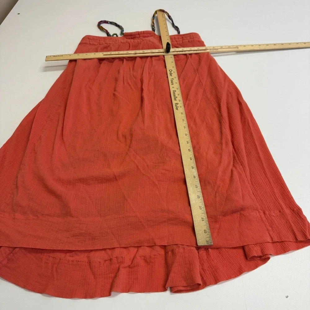 Vanessa Virginia Dress Womens Small Orange‎ Gauze Braided Straps Anthropologie